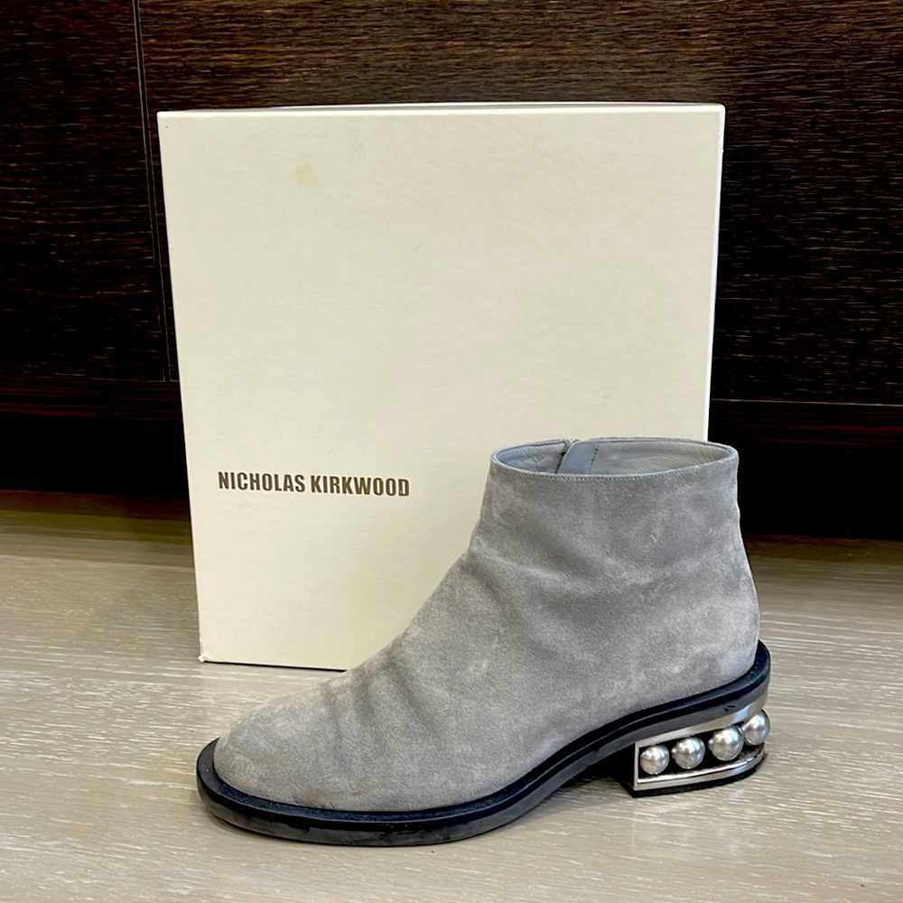 Nicholas Kirkwood suede biker boots